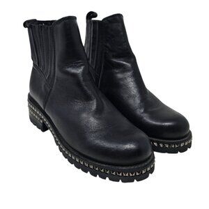 Steve madden Galena black studded leather heeled chelsea boot womens 7.5 M y2k